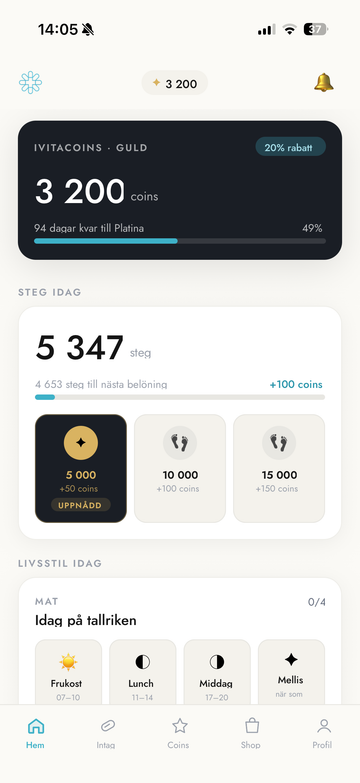 Ivitapure-appen — intagslogg