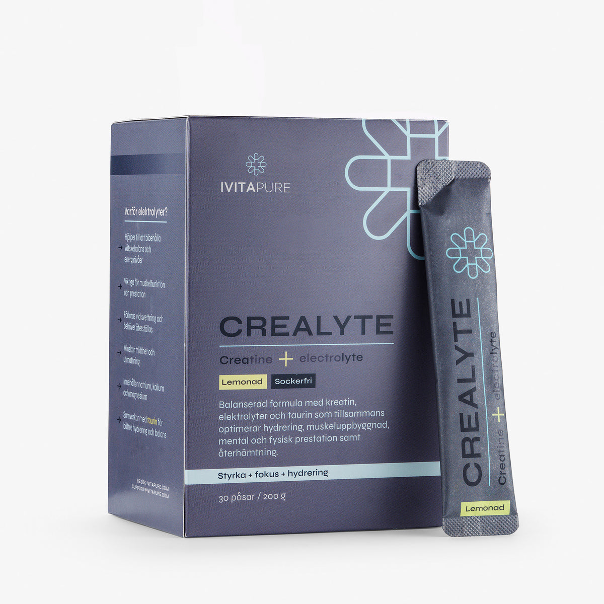 Crealyte-boxen och en stick, smak av lemonad
