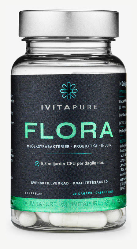Ivitapure Flora, 60 kapslar i klar burk med silverlock