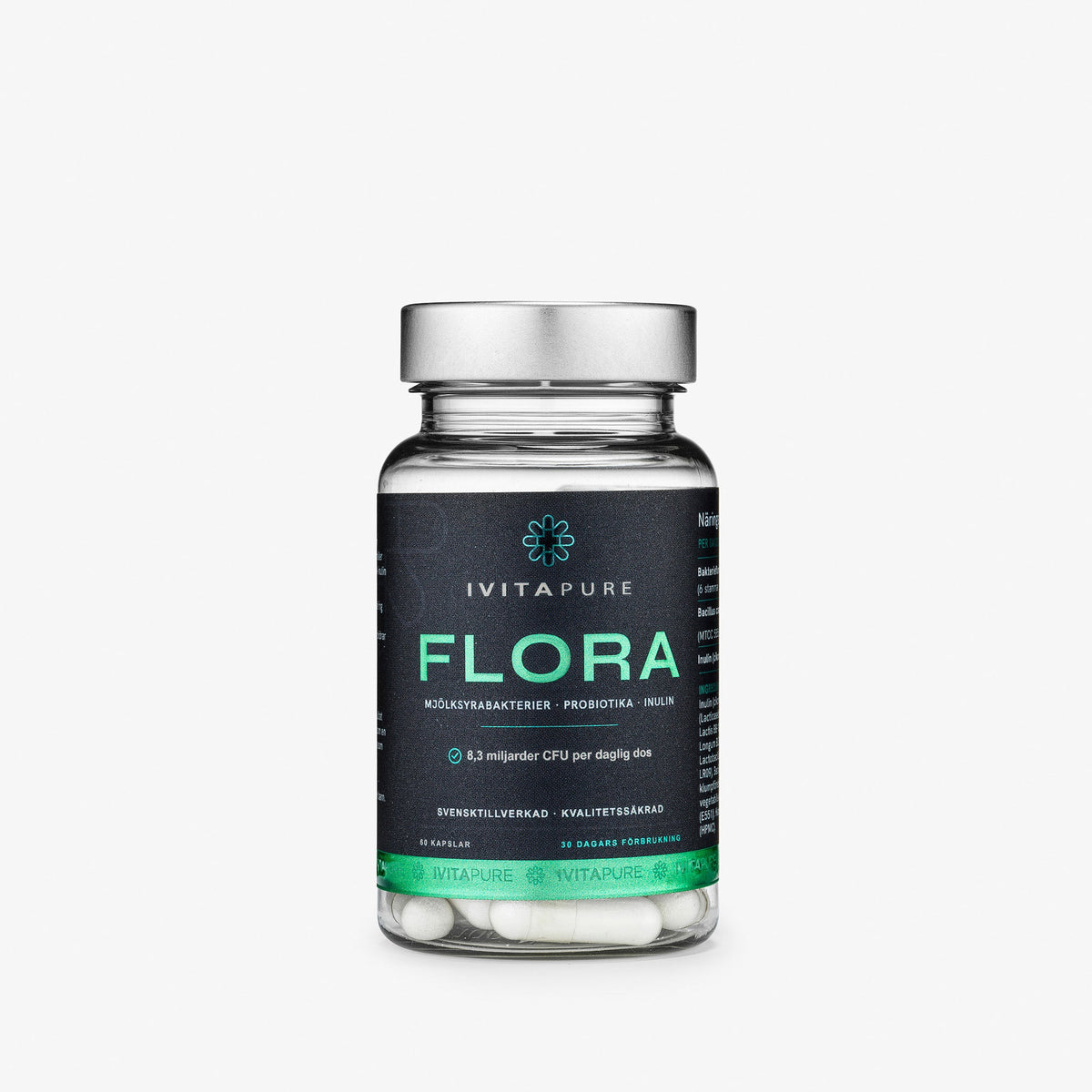 Ivitapure Flora, burken framifrån