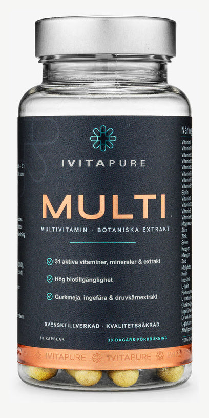 Ivitapure MULTI, 60 kapslar i klar burk med silverlock