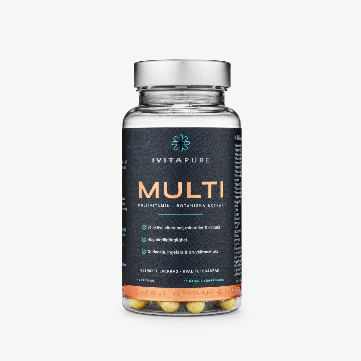 Ivitapure MULTI, 60 kapslar i klar burk med silverlock